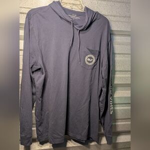 Vineyard Vines Men's Long Sleeve Navy Hoodie Tee Size Large